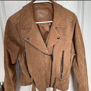 Blank NYC Tan Suede Moto Jacket